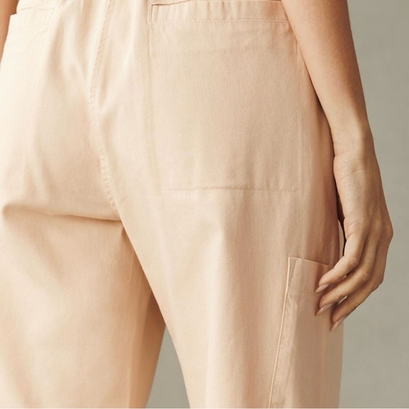 Anthropologie Paperbag Crop‎ Pant in Sand Size LP Elastic Waist Casual Pockets - Picture 4 of 10